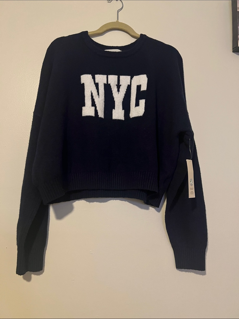 NYC Crewneck Sweater - Blue with White Logo
